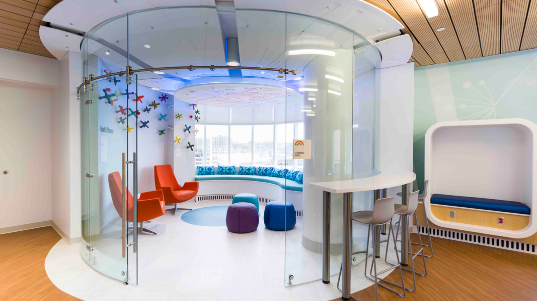 Inventive spaces make the Angie Fowler Adolescent & Young Adult Cancer Center more welcoming.
