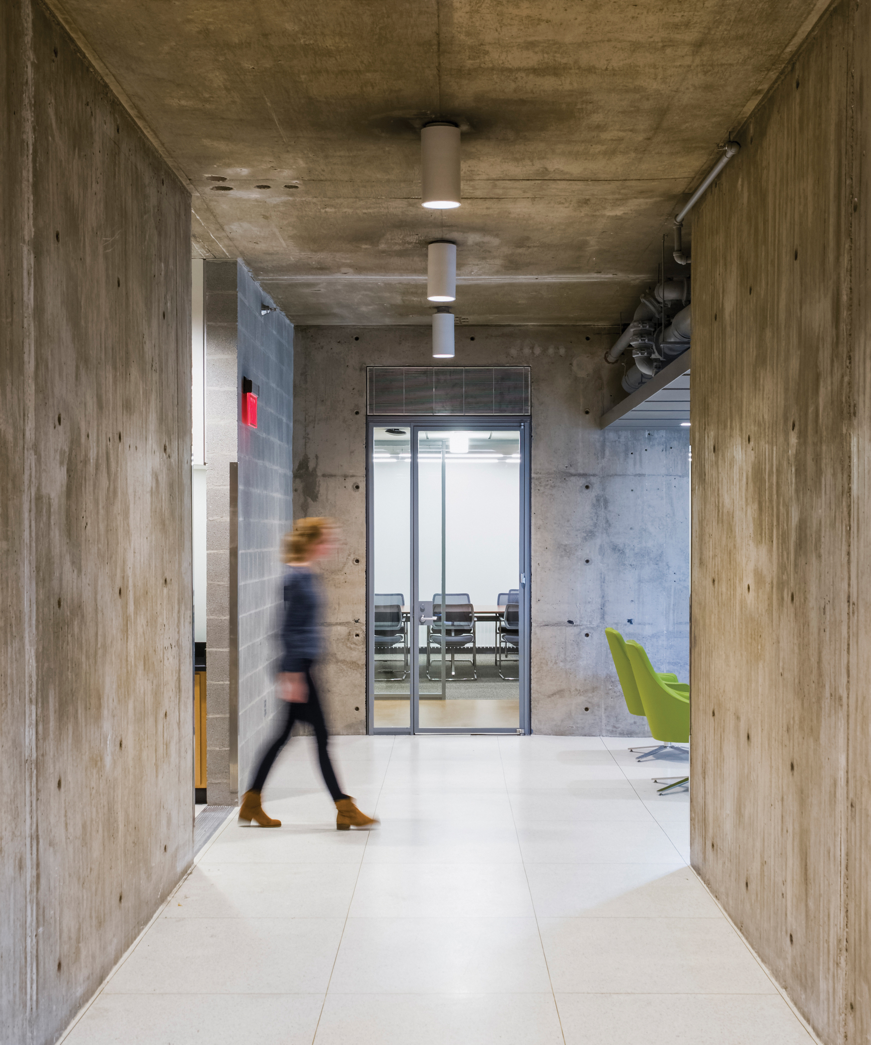 Corridor with concrete walls