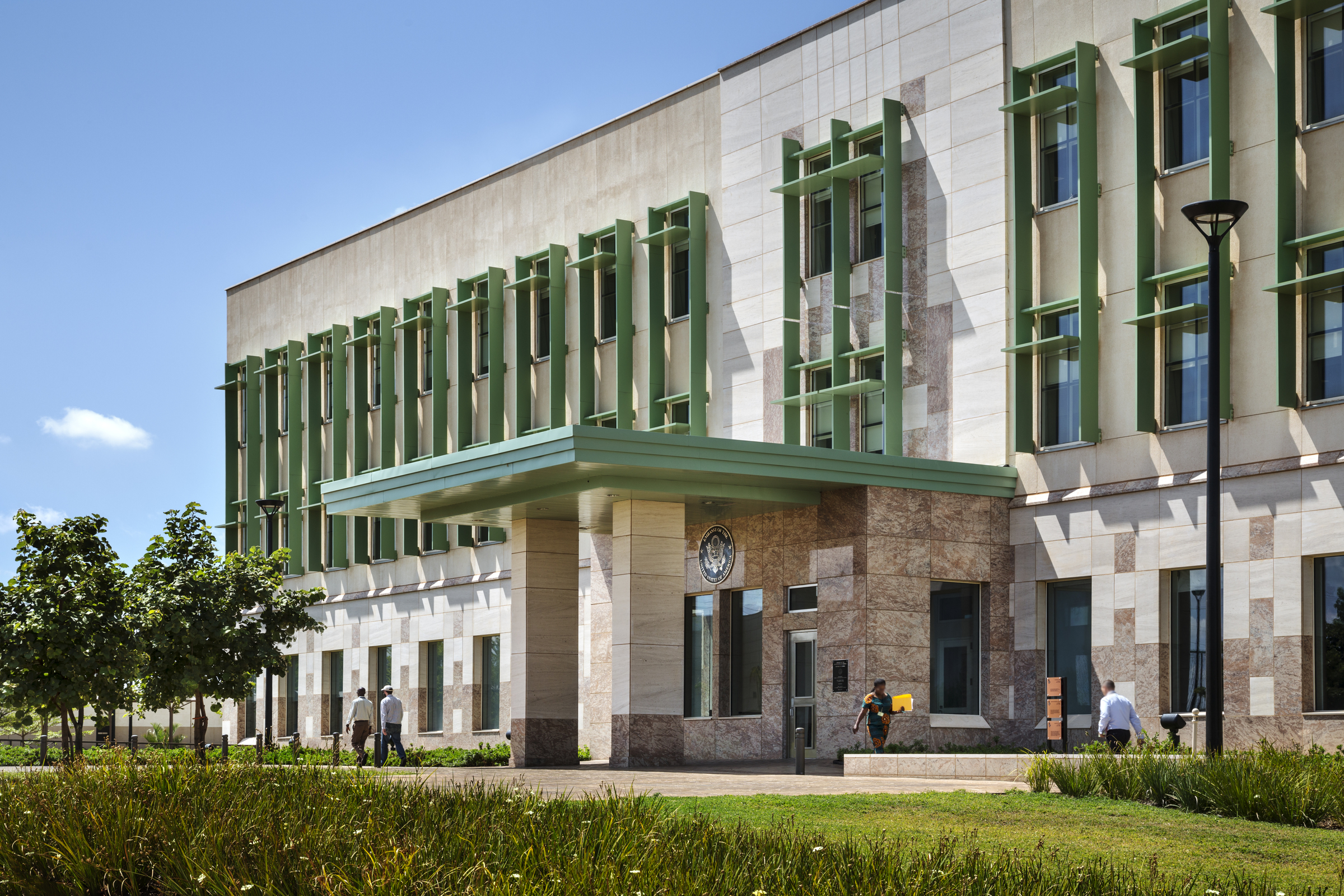 Exterior of the US Embassy in Lusaka Zambia