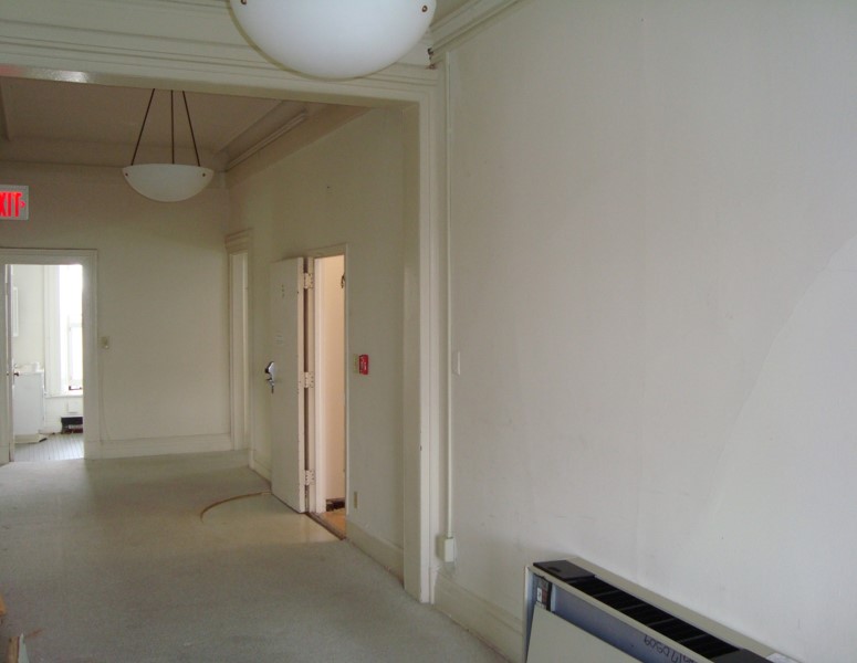 Interior view of the trial room space after renovations in Grant Hall