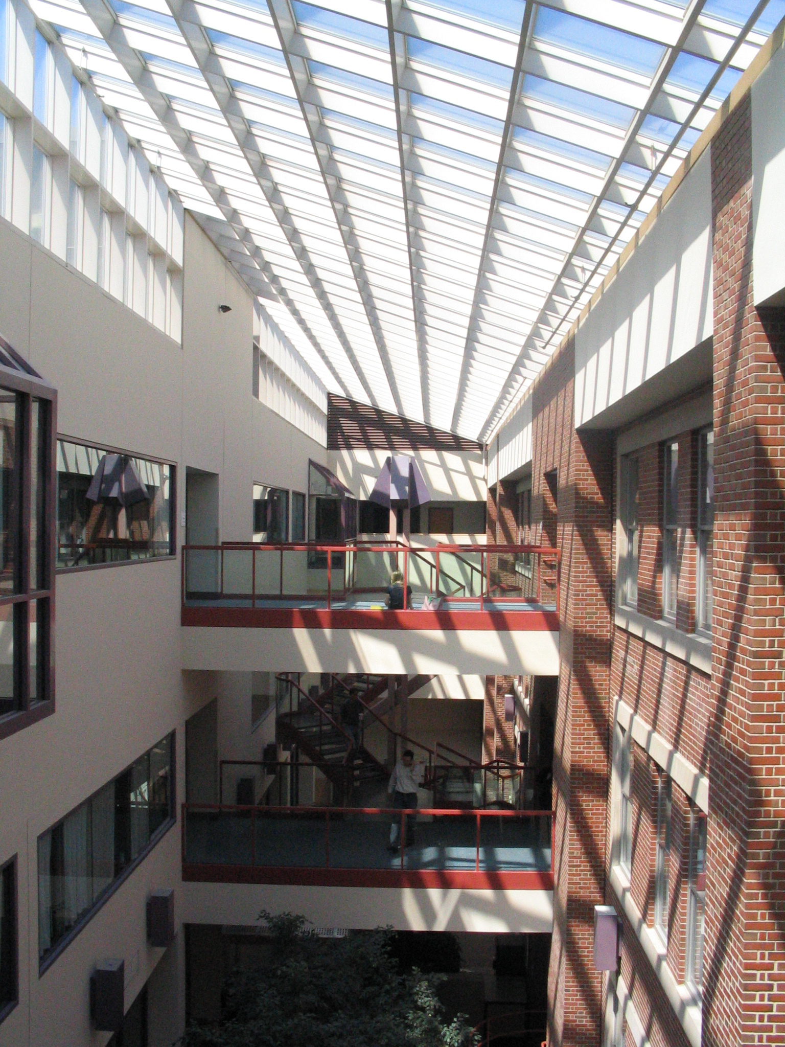 Existing atrium and masonry wall