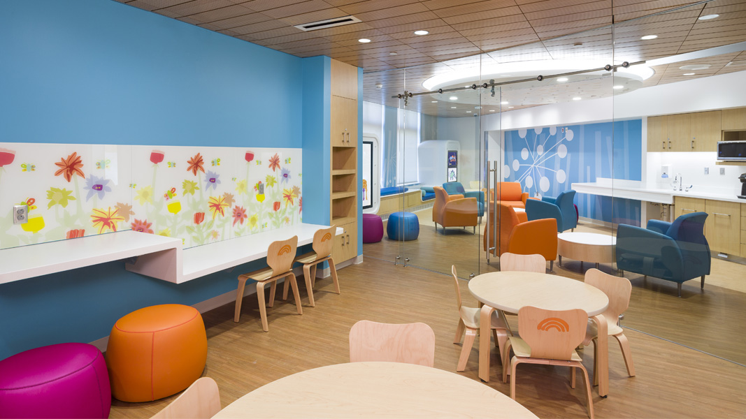 pediatrics lounge with soft seating