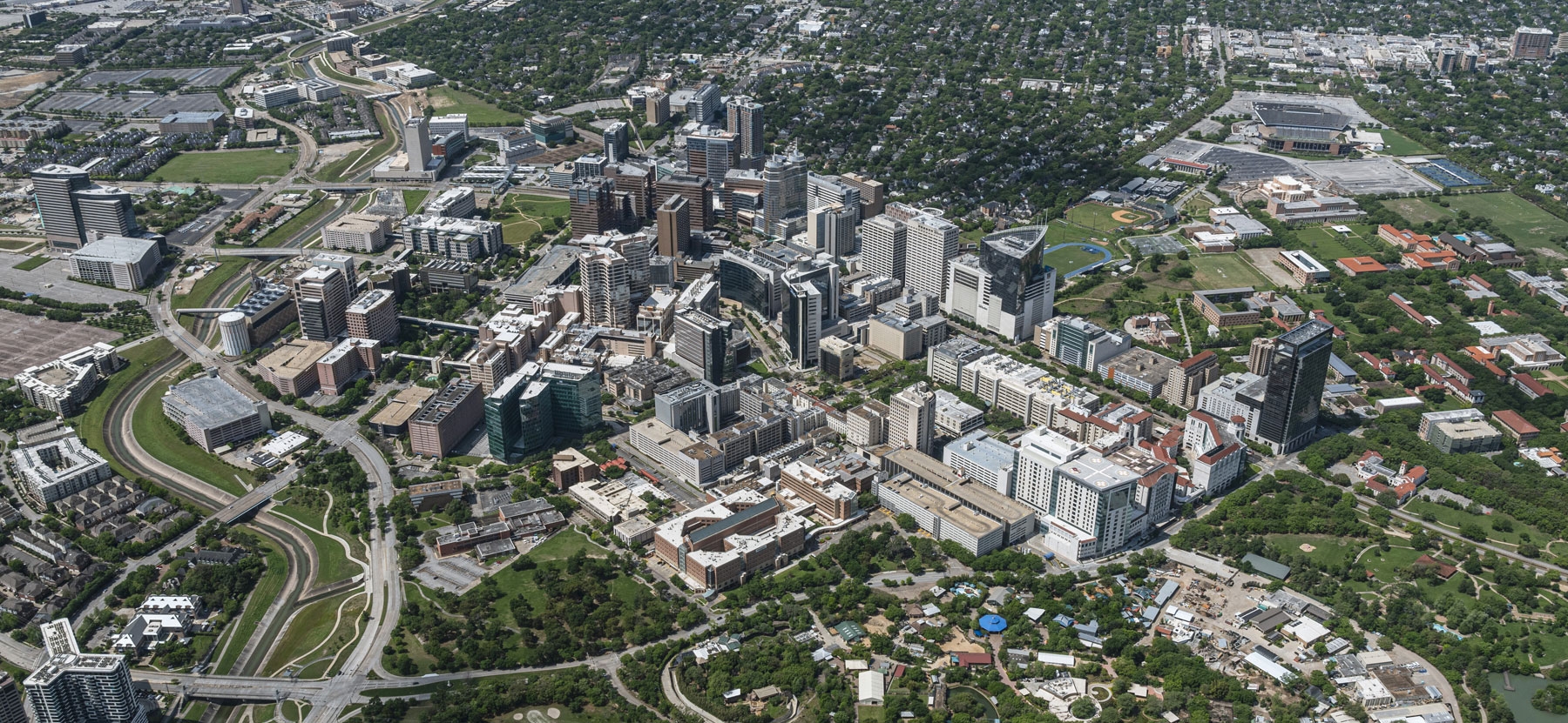 Aerial view of the Texas Medical Center