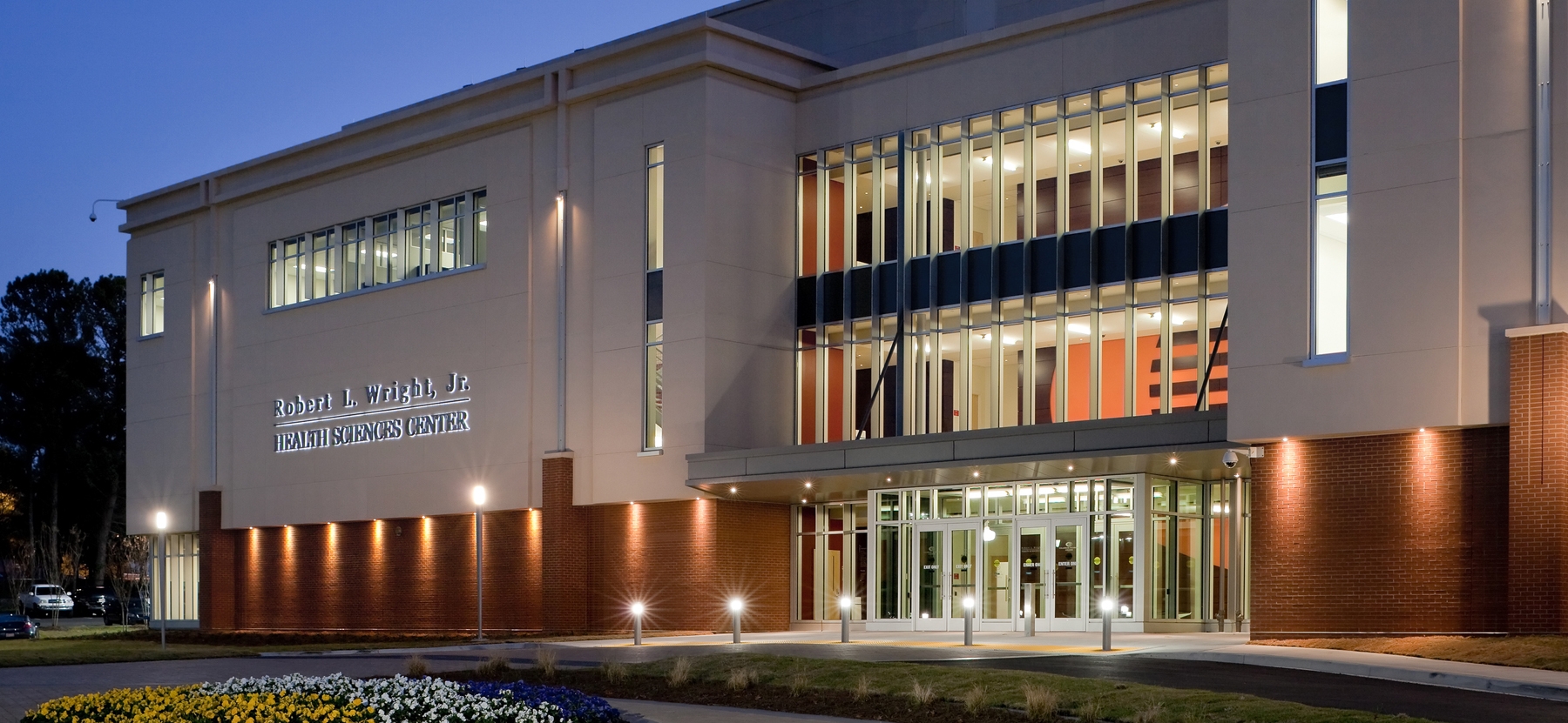EXTERIOR VIEW AT DUSK