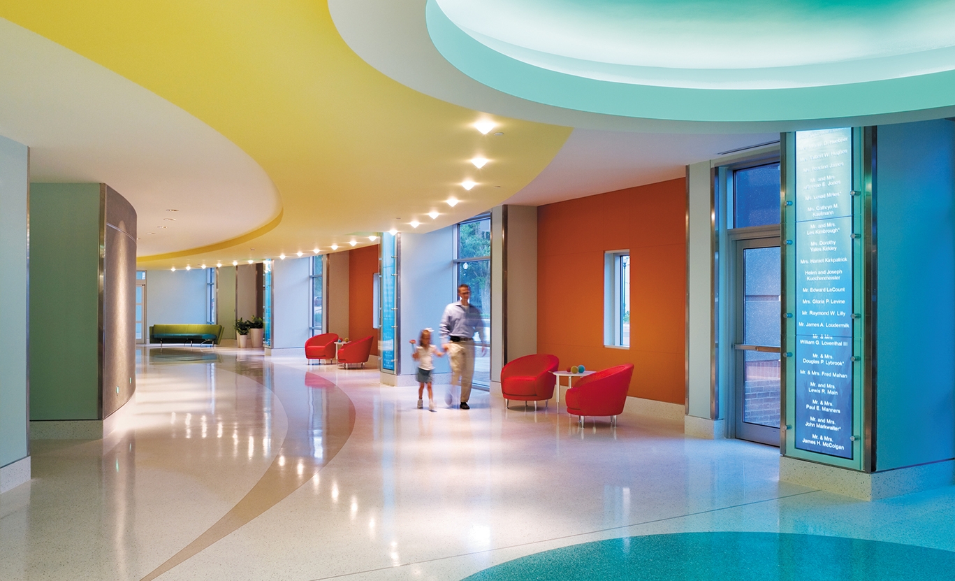 Main hallway to elevator banks