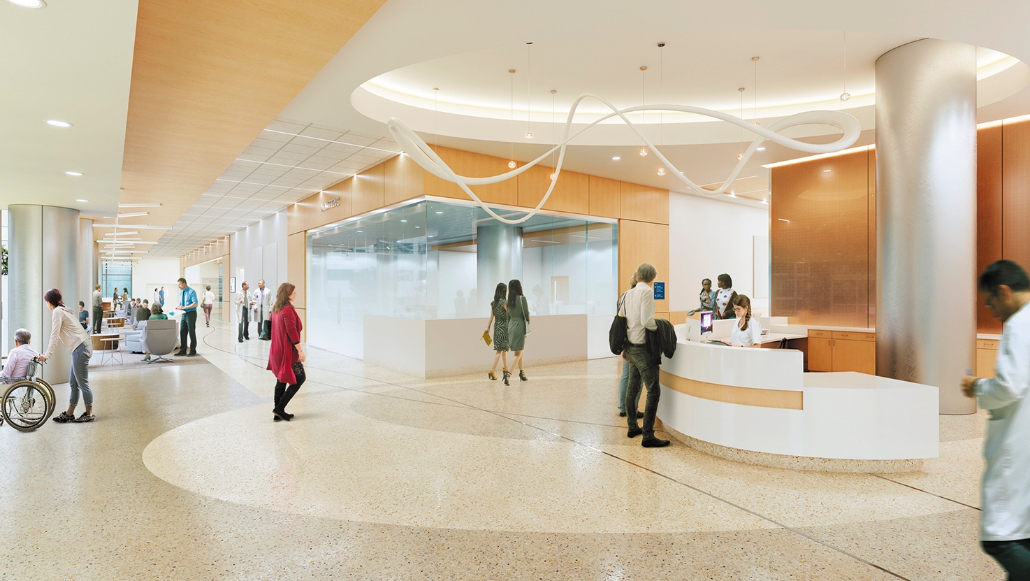 lobby and registration desk rendering