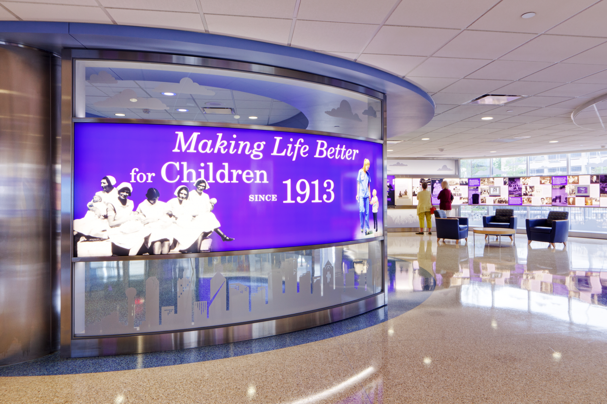 View of lobby modernization in the Children's Medical Center of Dallas