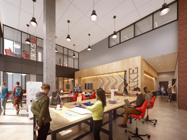 interior rendering of makerspace environment 