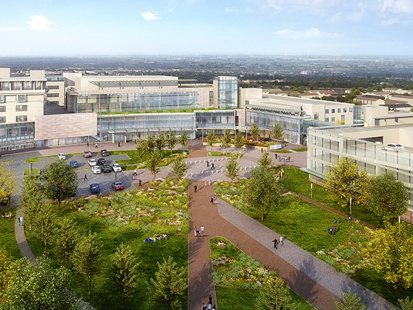 Exterior render of the Children's Hospital of New Orleans