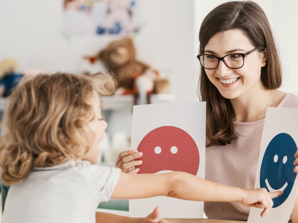 Child and teacher