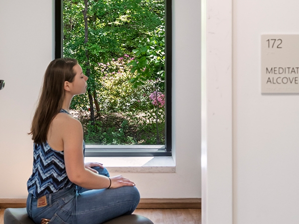 woman meditating