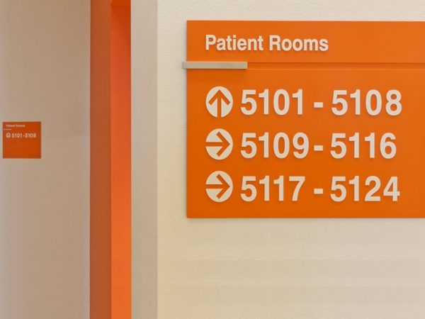 Patient Rooms sign
