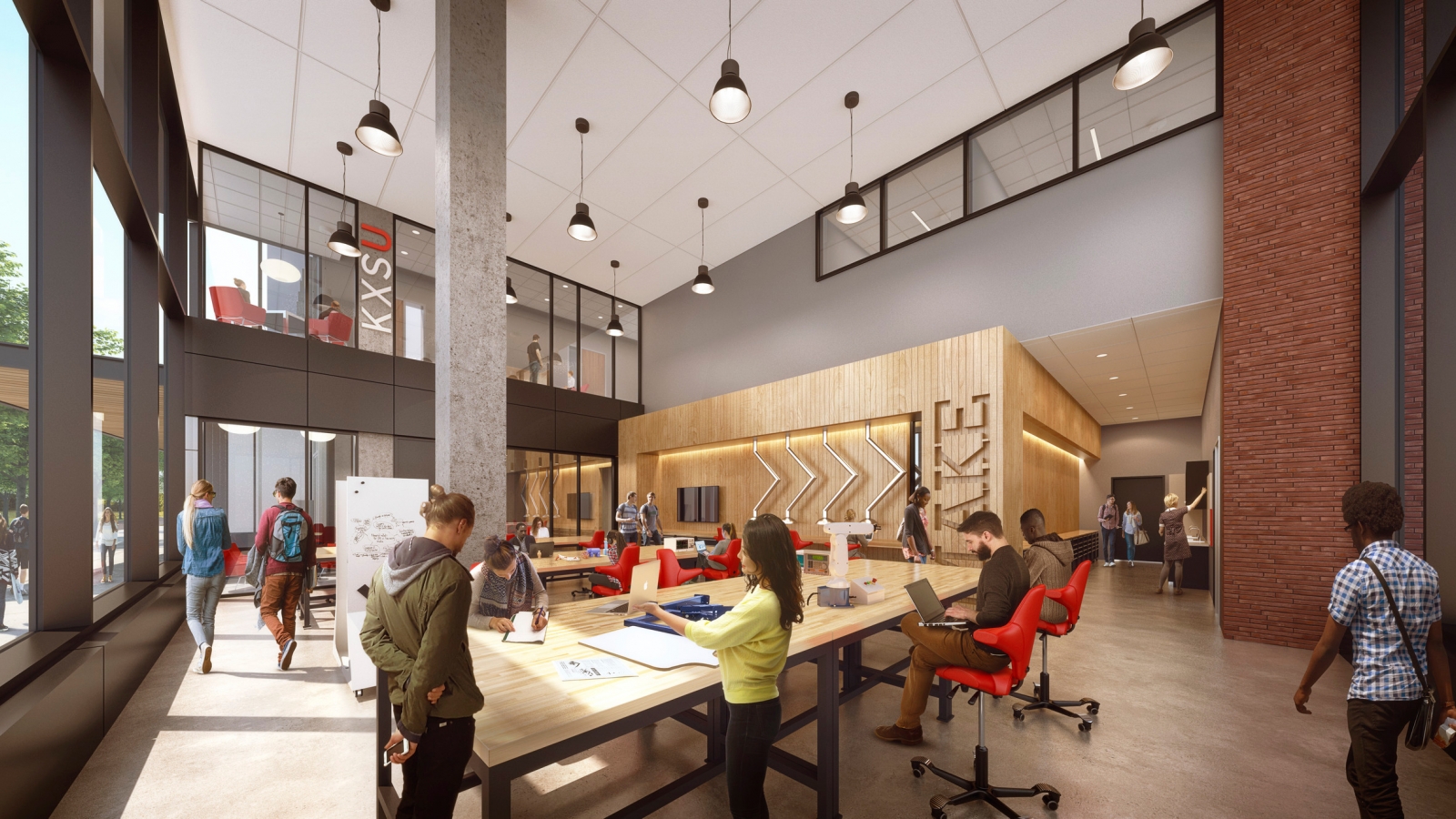 interior rendering of makerspace environment 