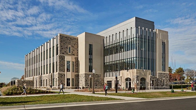 exterior image of Virginia tech new classroom building