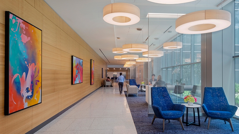 interior image of lobby at MD Andrerson Cancer Center The Woodlands