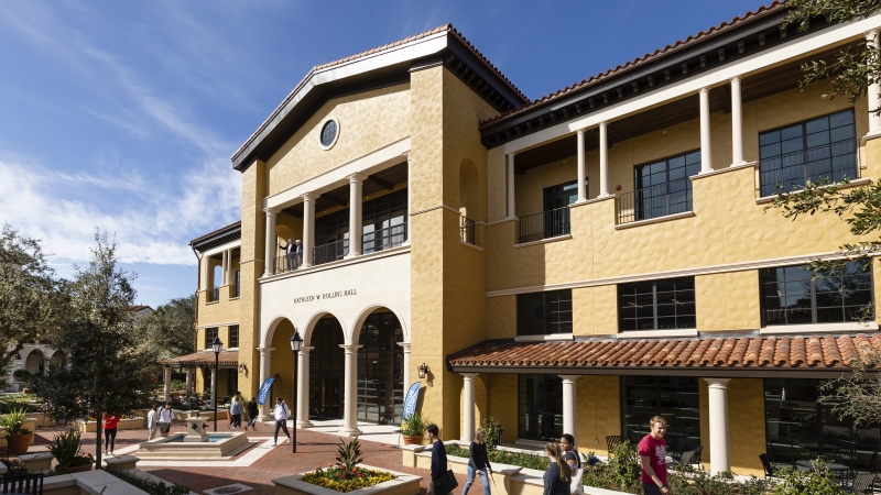 Exterior view of Kathleen W. Rollins Hall at Rollins College