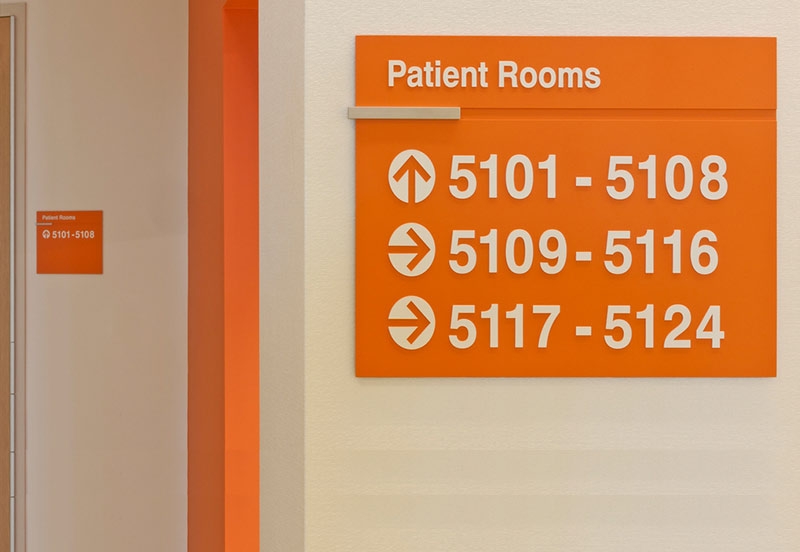 Patient Rooms sign