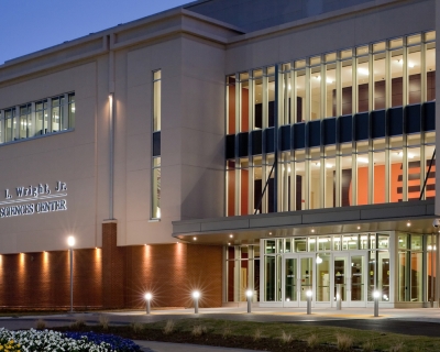 EXTERIOR VIEW AT DUSK
