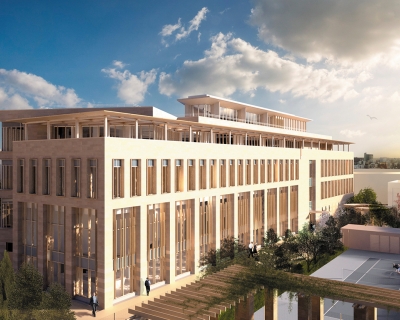Exterior rendering of embassy building
