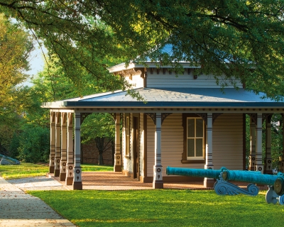 Watch Box exterior with historic cannons