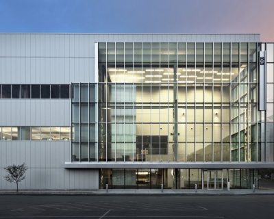 Exterior Facade View of Glass Lobby