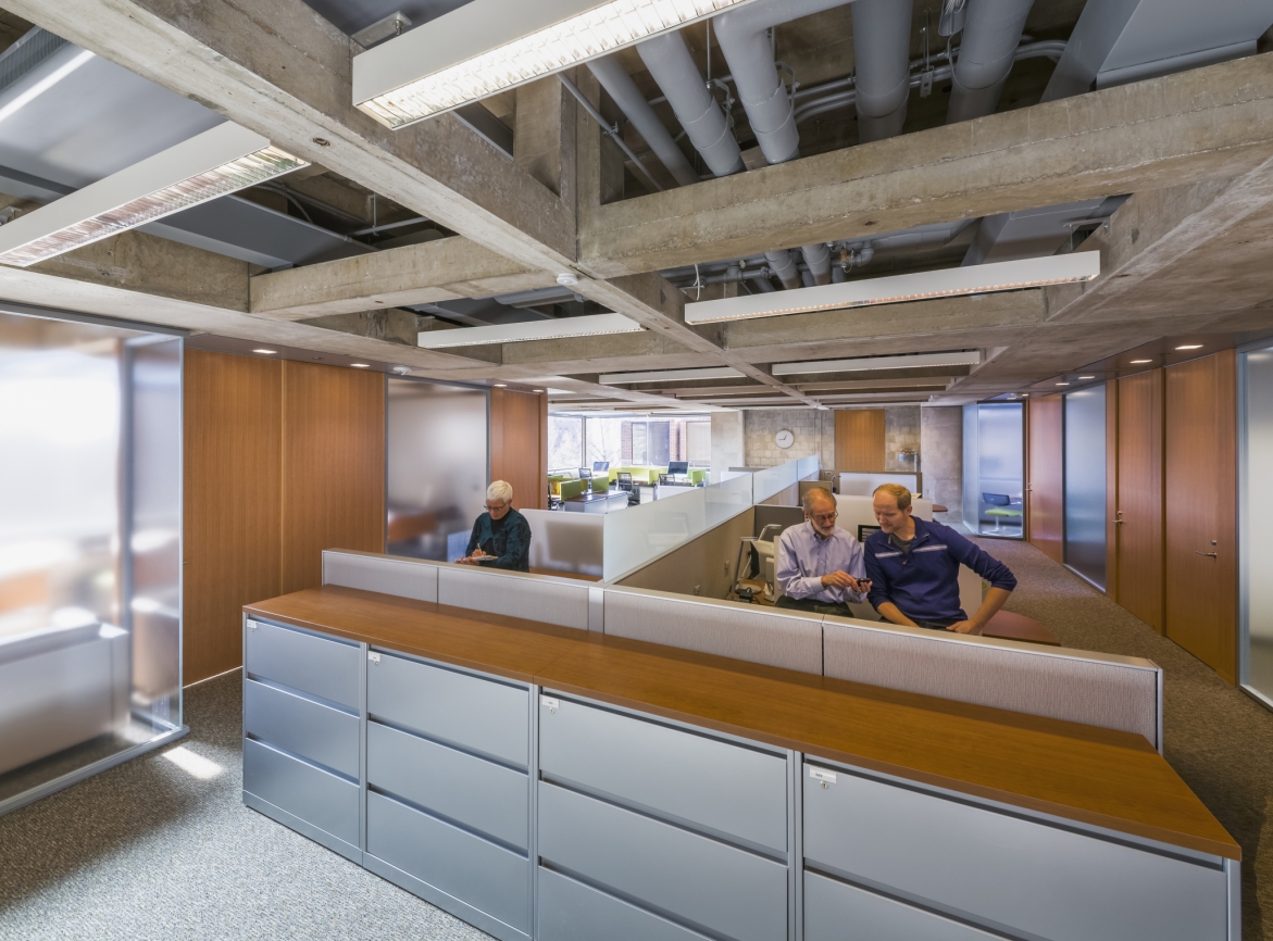 Rehabilitated interior offices of the Richards Medical Research Laboratories