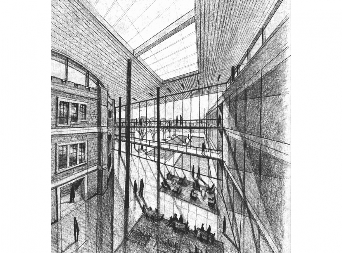 Pencil Sketch of Grinnell College