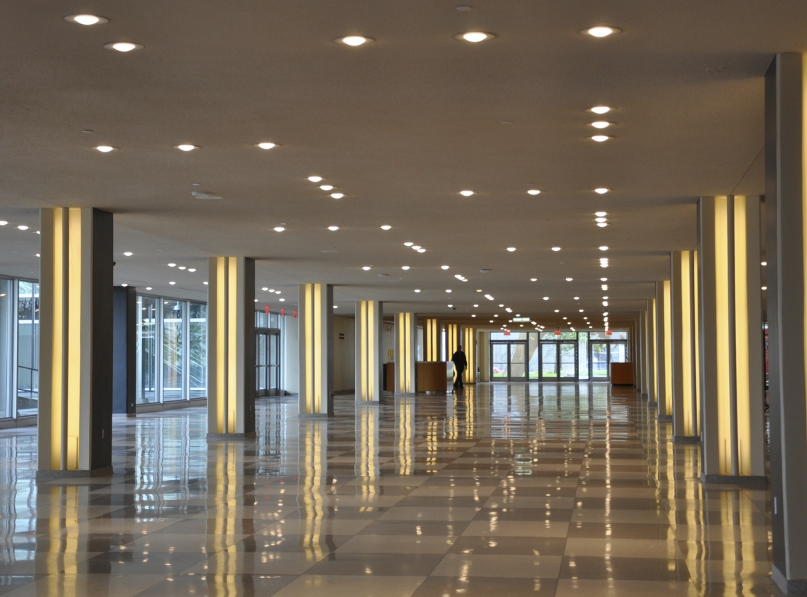 Interior view of the UN Headquarters' lobby
