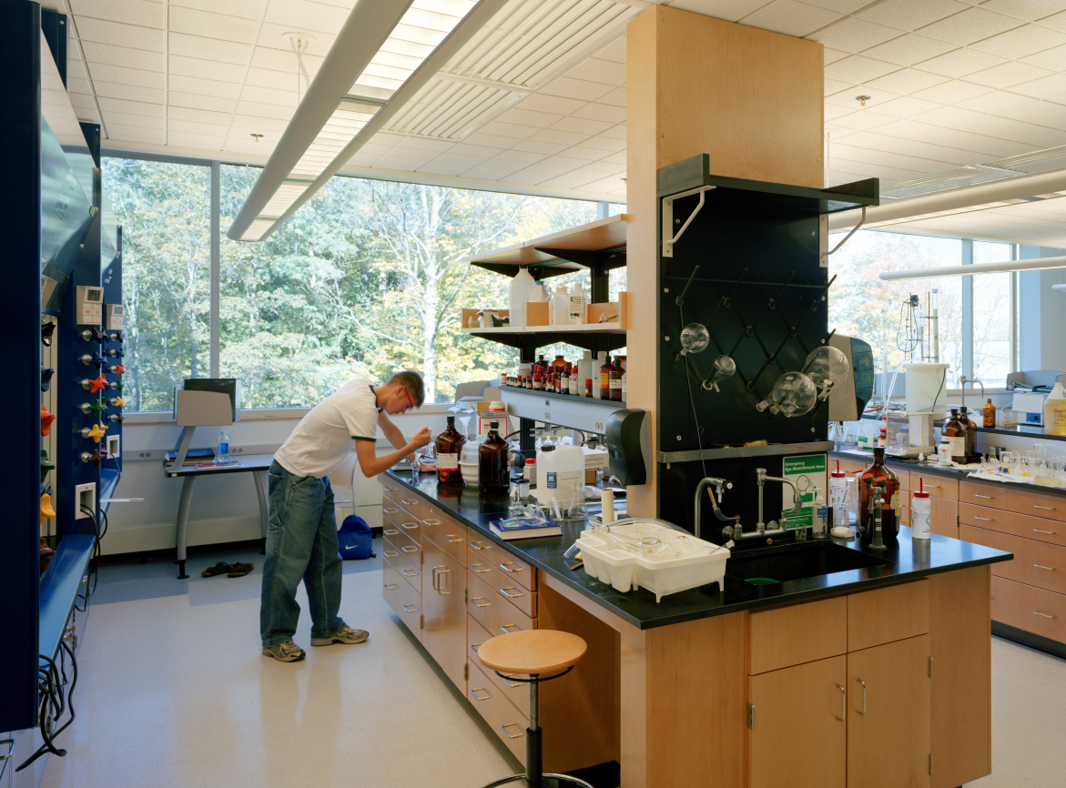 Chem lab with wall of windows